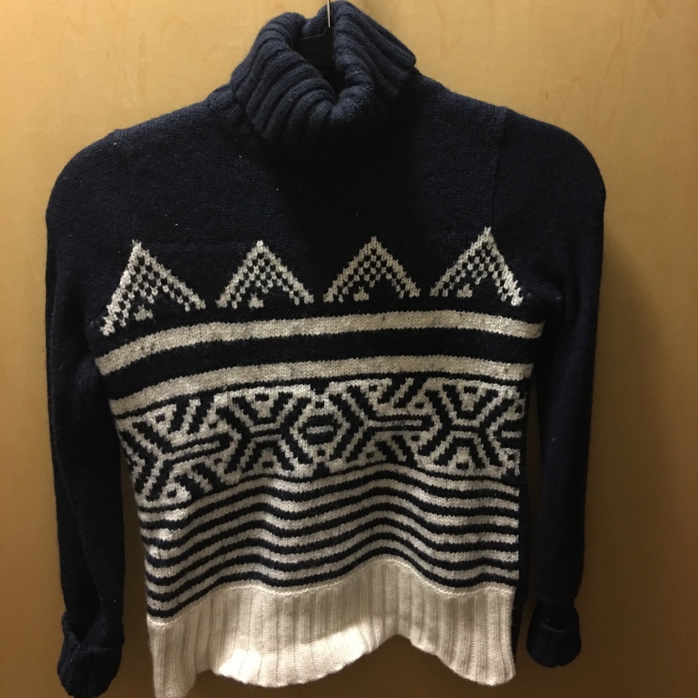 J Crew fair isle knit sweater navy